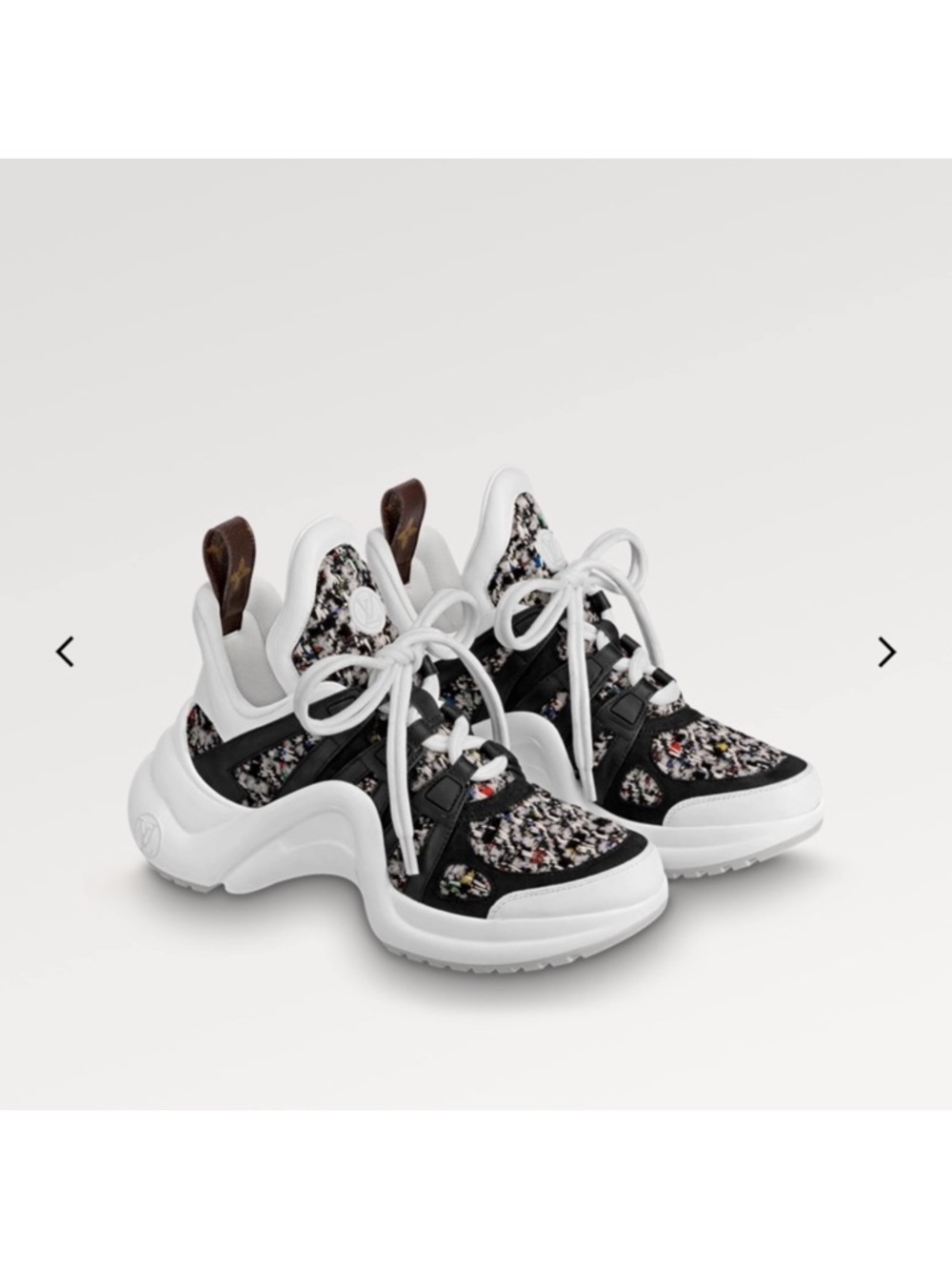 Louis Vuitton White Black Multicolor Knit Archlight Sneakers